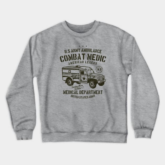US Army Ambulance Crewneck Sweatshirt by Rebus28